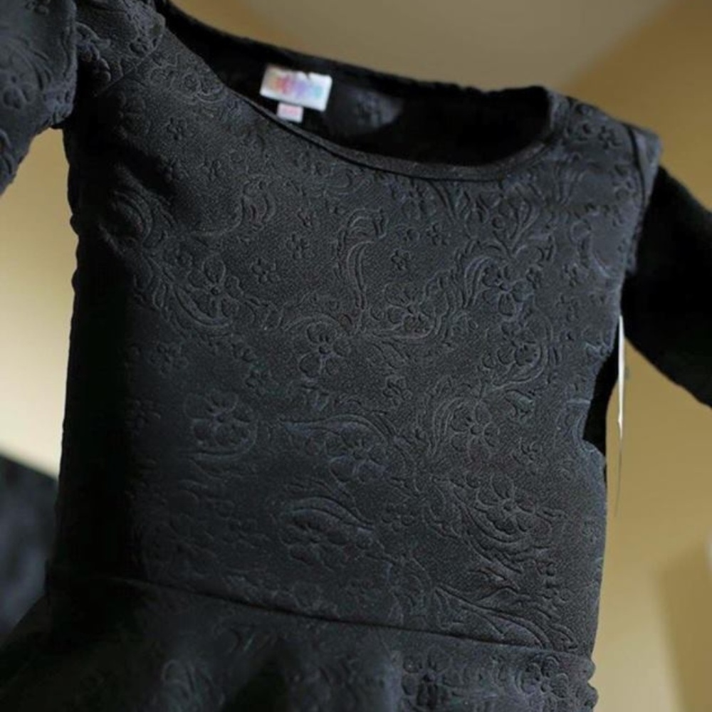 xxs textured floral black lularoe Nicole dress